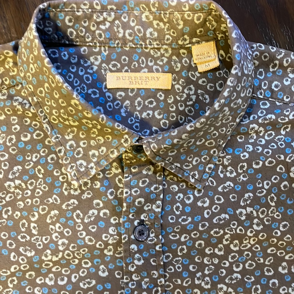 Rare Burberry Brit floral long sleeve button down